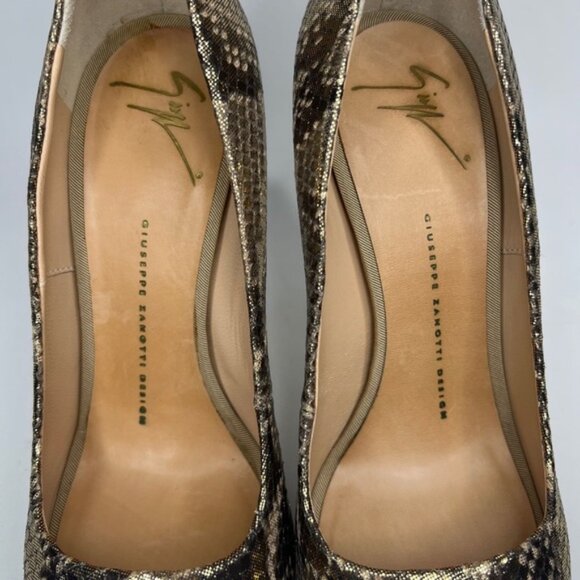 GIUSEPPE ZANOTTI‎ DESIGN Made in Italy 🇮🇹 GENUINE LEATHER Snakeskin Heels 38.5 - Picture 3 of 16